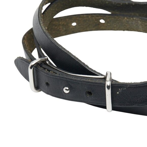 Hermes Api 2 Black Silver Leather Metal Belt main image 4